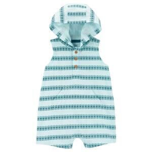 Carter's Sleeveless Hooded Aqua & Teal Baby Romper Size 24 Months